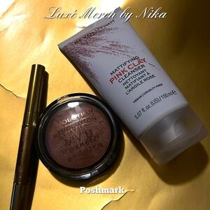 Revolution Bronzer, Pink Clay and Glam Eye Duo Makeup Bundle